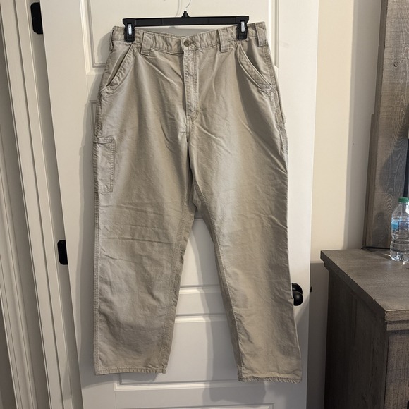 Carhartt Work Casual Pants‎ Mens 38x32 Carpenter B151 Tan Dungaree Fit Tan - Picture 1 of 6